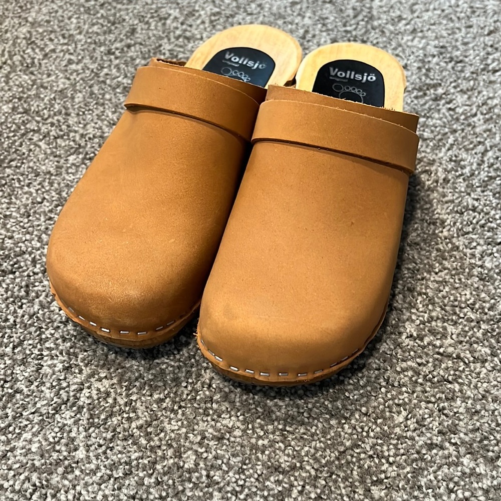 Clogs wood suede